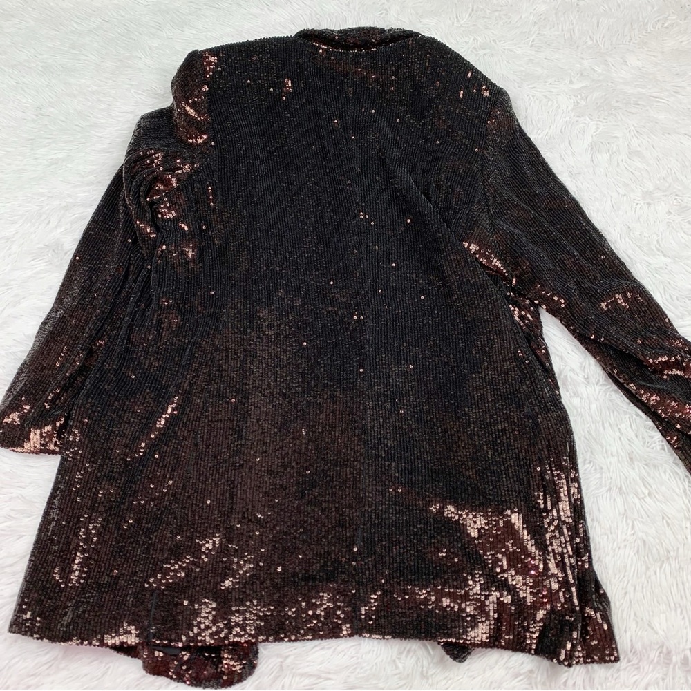 Express bronze sequin‎ open front boyfriend blazer long sleeve - Picture 11 of 11